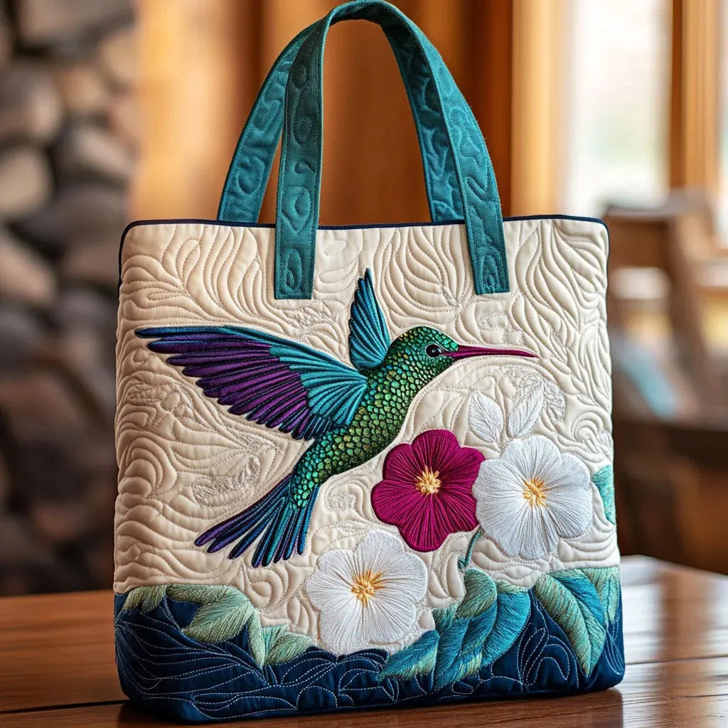Sac artisanal à motif fleur blanche