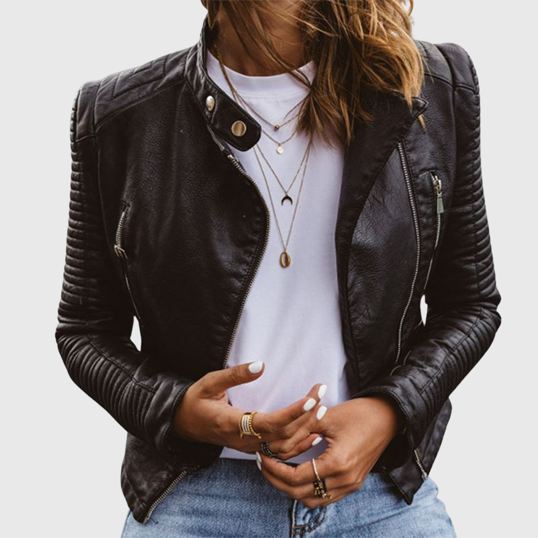 Janet | Veste en Cuir Véritable