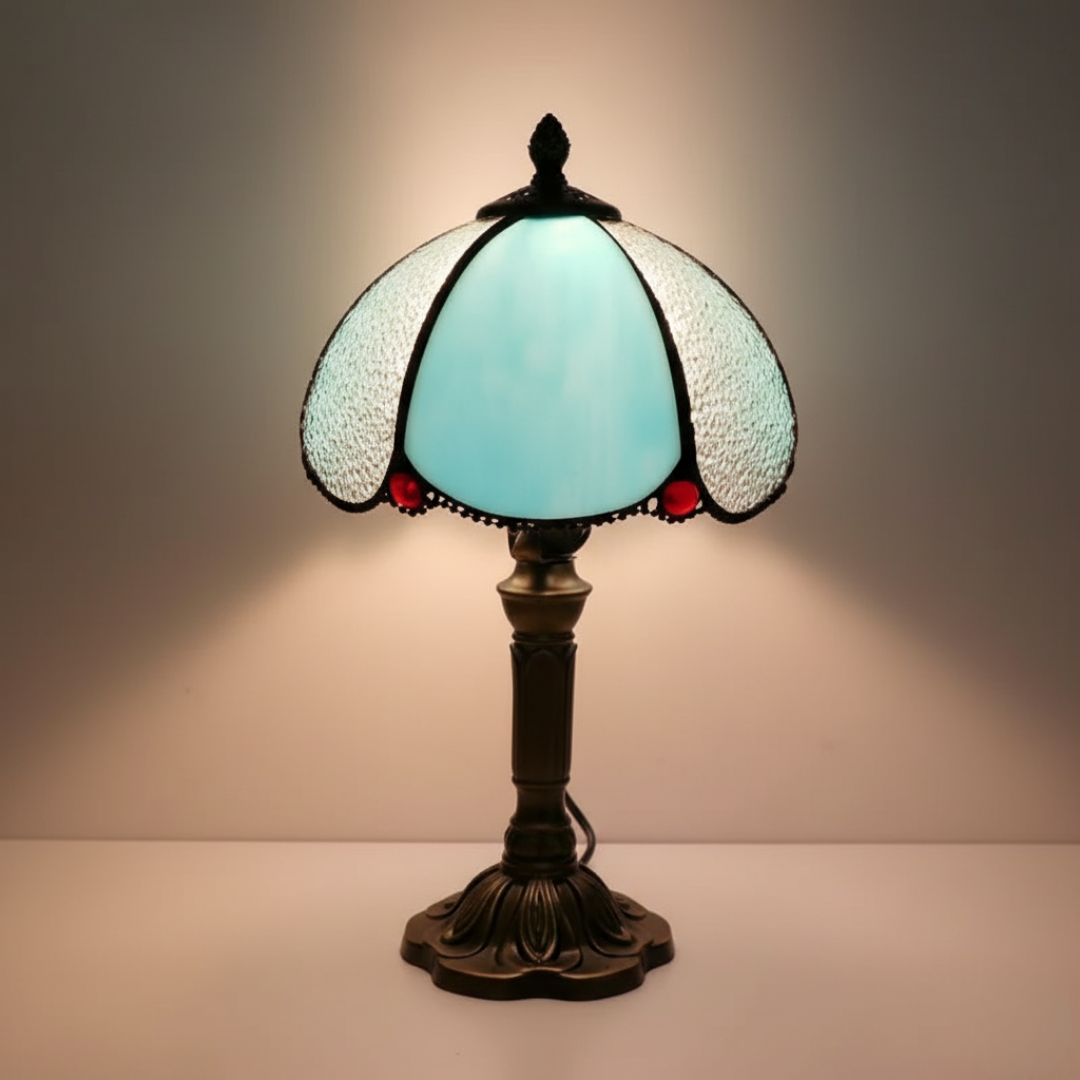 Lampe bleue et blanche
