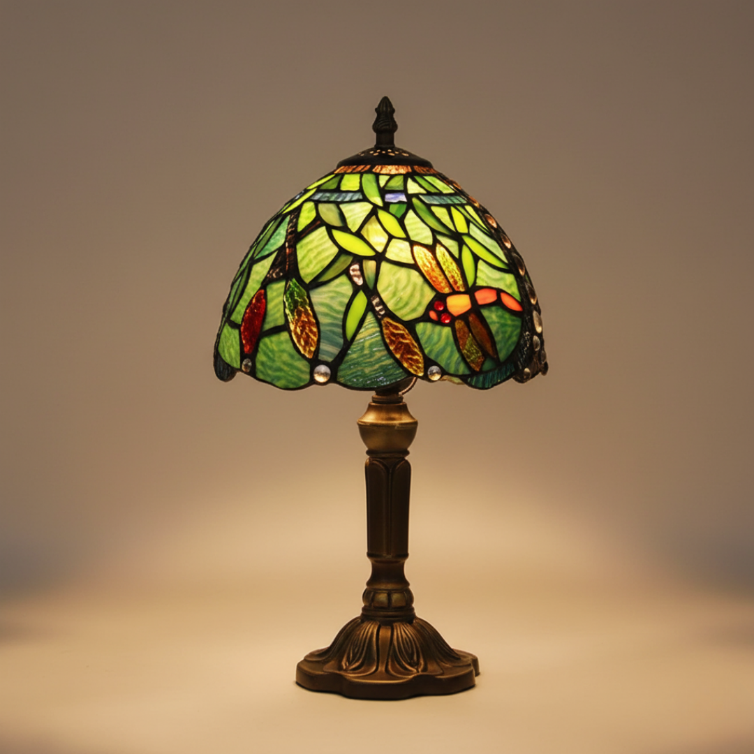 Lampe de table méditerranéenne en verre coloré à LED