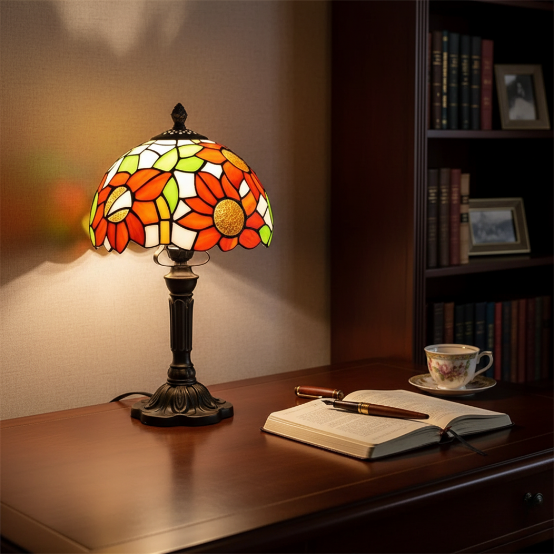 Lampe de table LED décorative en verre
