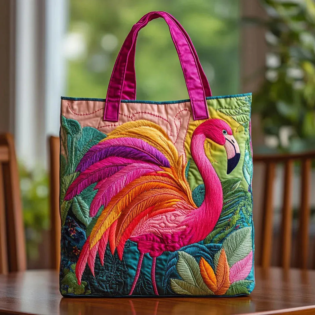 Sac artisanal Flamant rose arc-en-ciel